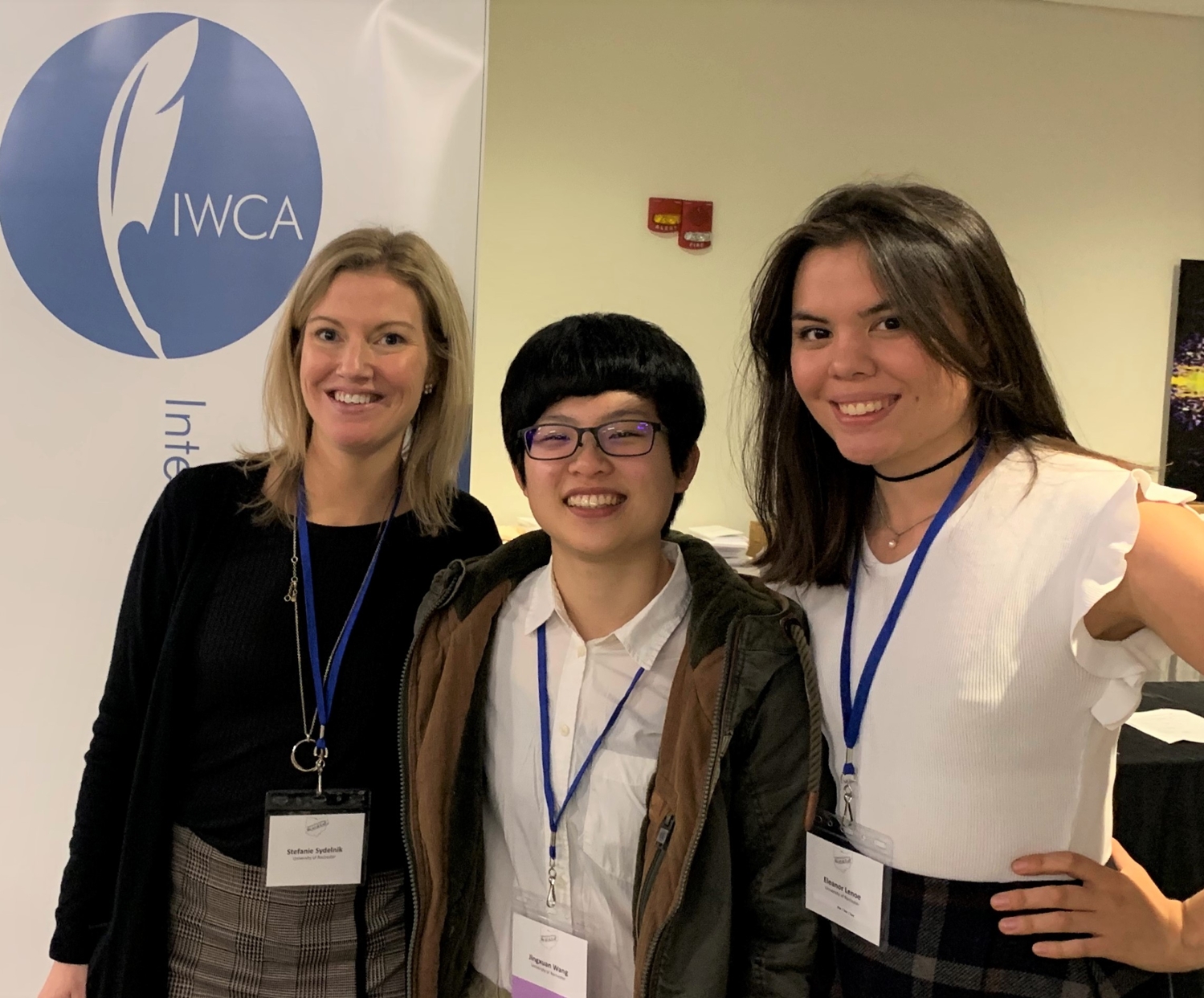 WSAP Associate Director, Stefanie Sydelnik, with Jingxuan Wang '20 and Eleanor Lenoe '21 at the International Writing Centers Association 2019 Conference