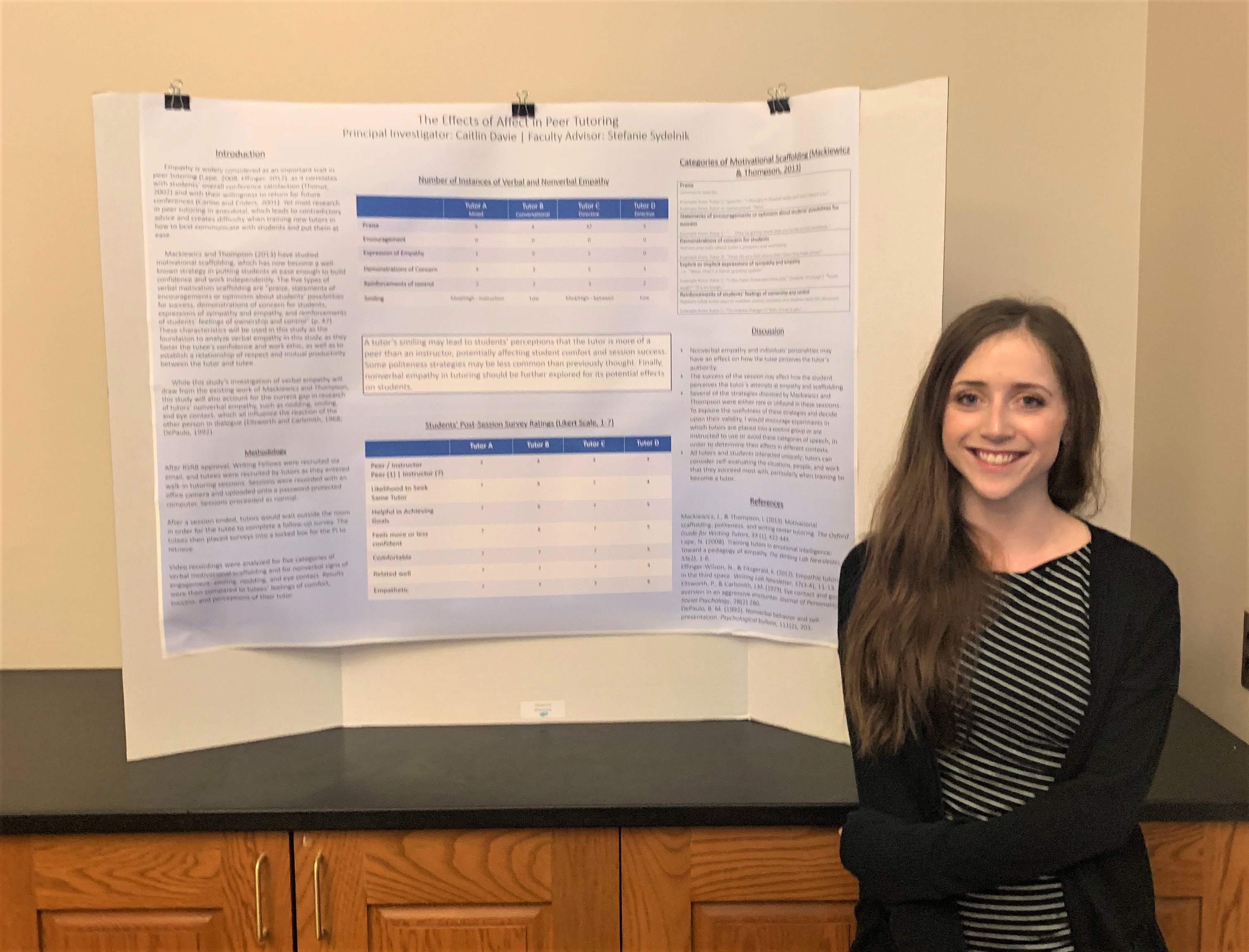 Caitlin Davie '19 presenting at the Undergraduate Research Exposition